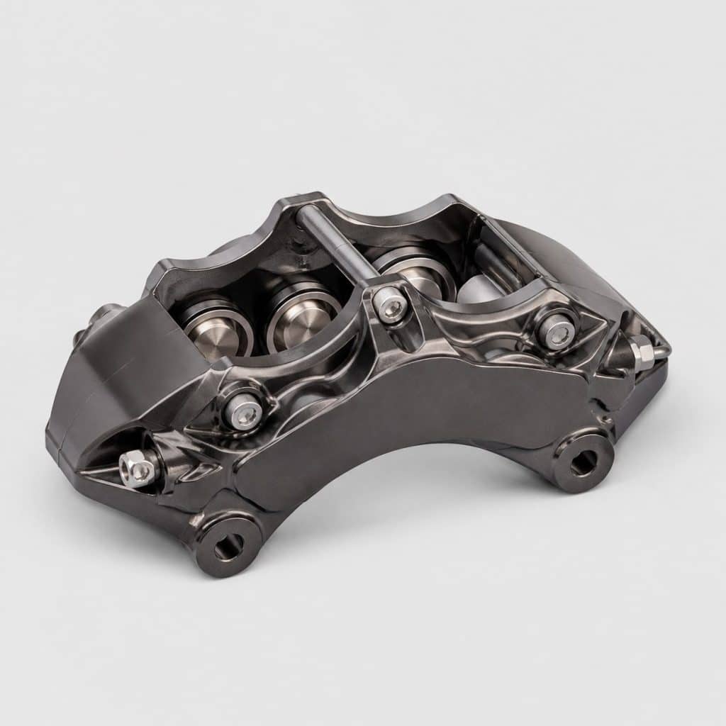 Étrier de frein sport fixe à pistons multiples sur fond clair