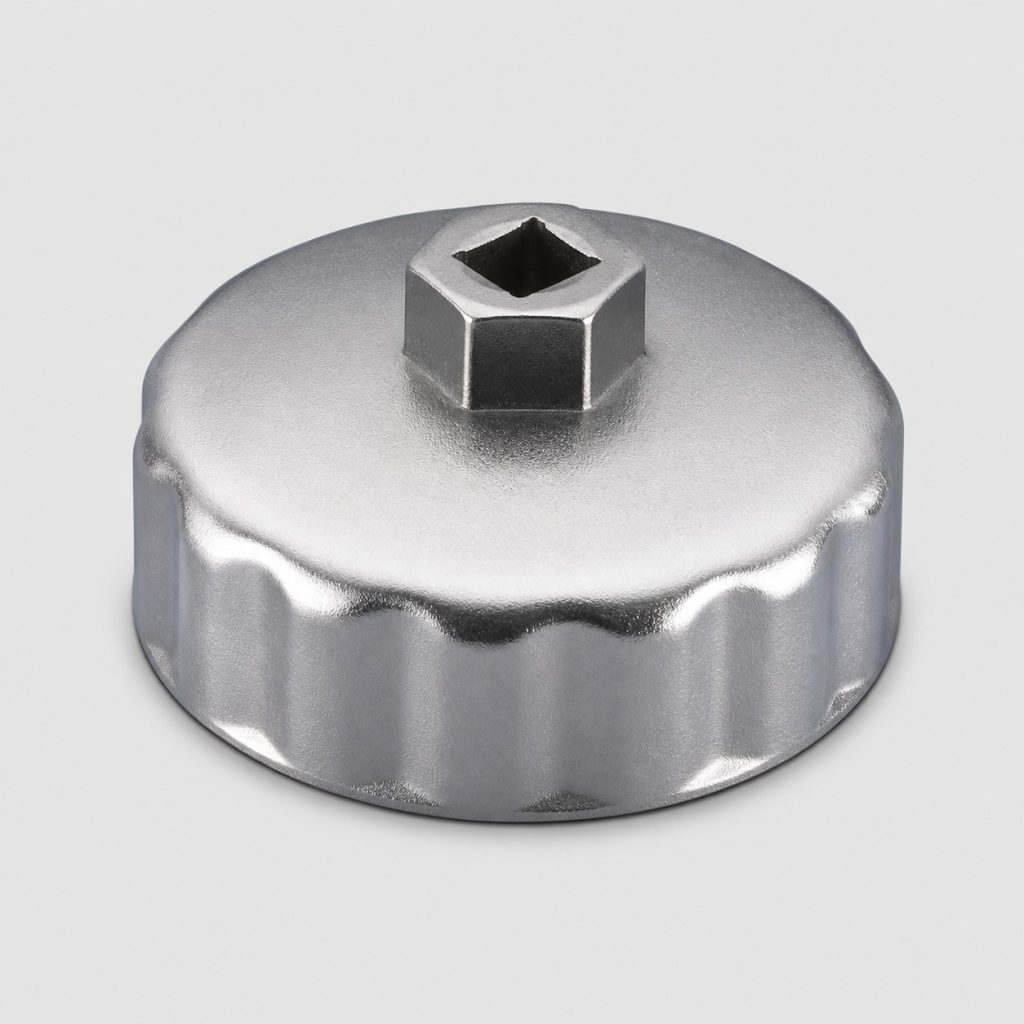 Cloche cannelée pour filtre à huile sur fond clair
