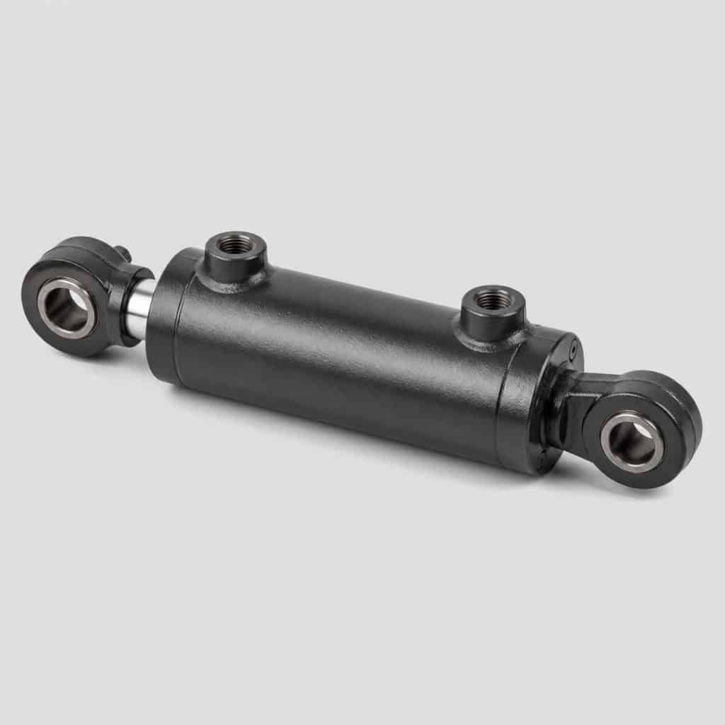 Cylindre de roue hydraulique sur fond clair