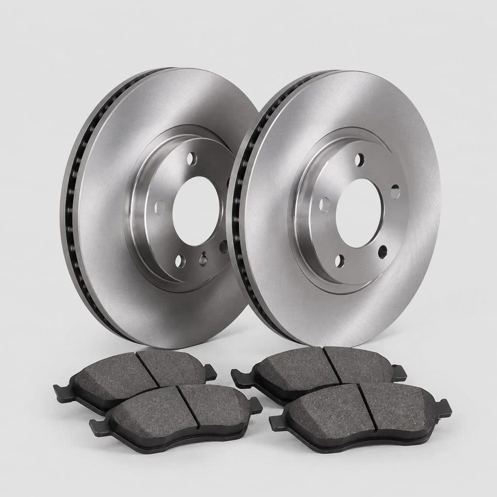 Kit de deux disques de frein ventilés et jeu de plaquettes avant
