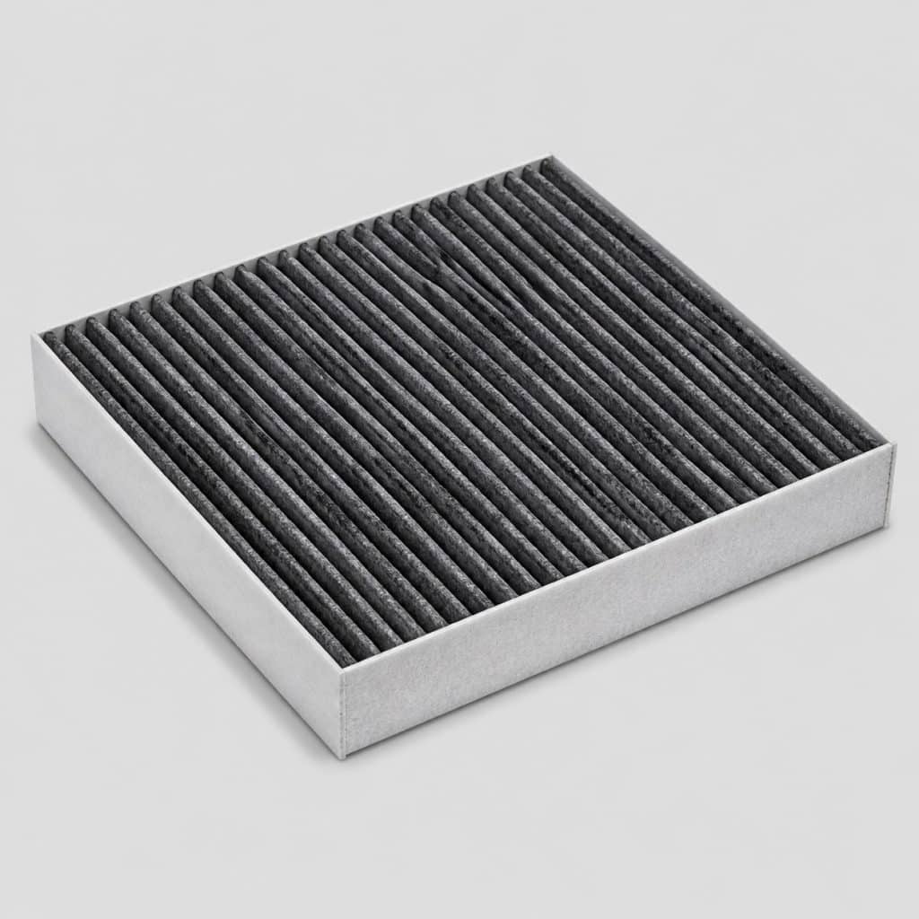 Filtre d'habitacle à charbon actif pour compacte sur fond clair